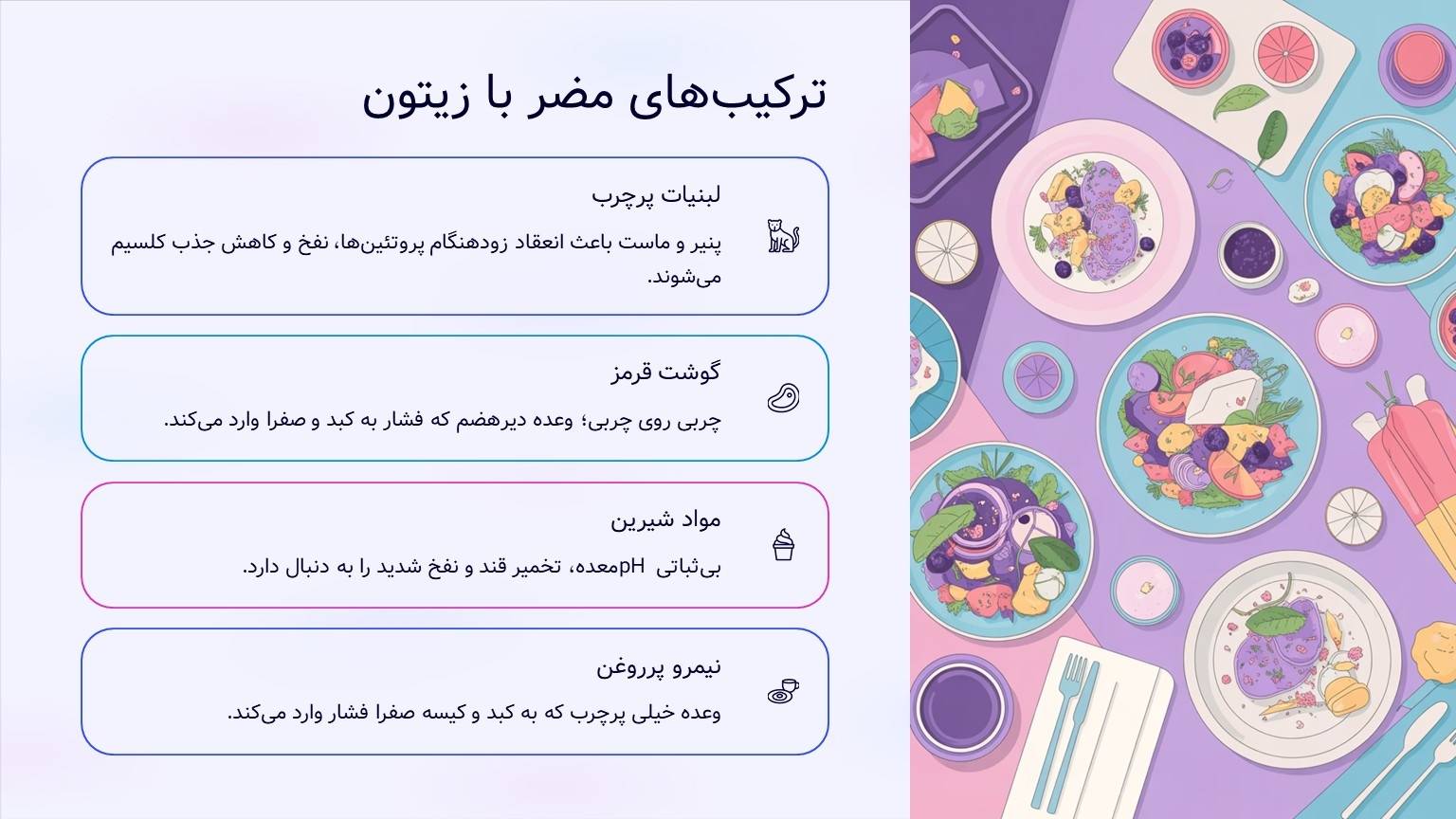 ترکیب‌های مضر با زیتون