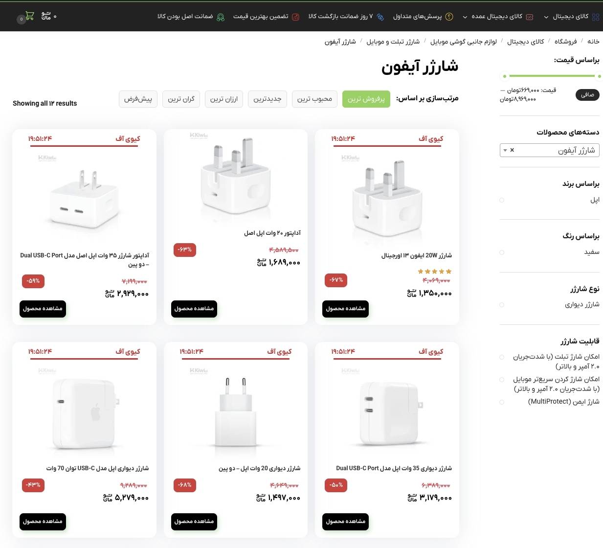 انواع شارژر آیفون در بازرگانی هوش مصنوعی کیوی